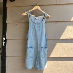 Denim Overalls Dress with pockets